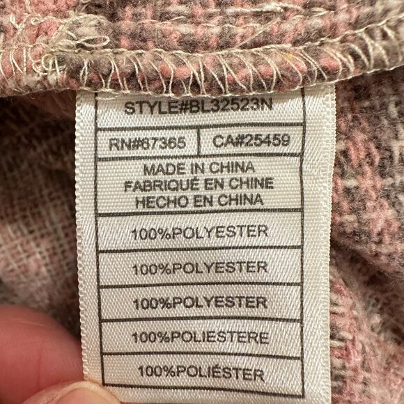 BB Dakota by Steve Madden Women's Pink Plaid Boucle Shirt Jacket Size Small - Picture 8 of 12